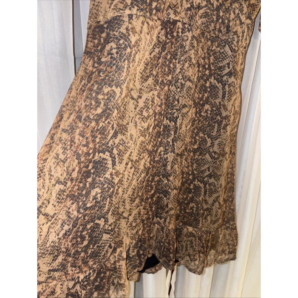 Abercrombie & Fitch Womens Mini Dress Sz Medium Snake Print Sheer 90s Grunge - Picture 5 of 11